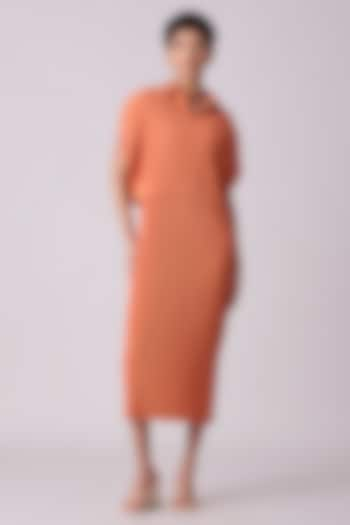 Coral Polyester Midi Jacket Dress by Scarlet Sage at Pernia's Pop Up Shop