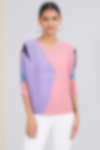 Pink Polyester Top by Scarlet Sage at Pernia's Pop Up Shop