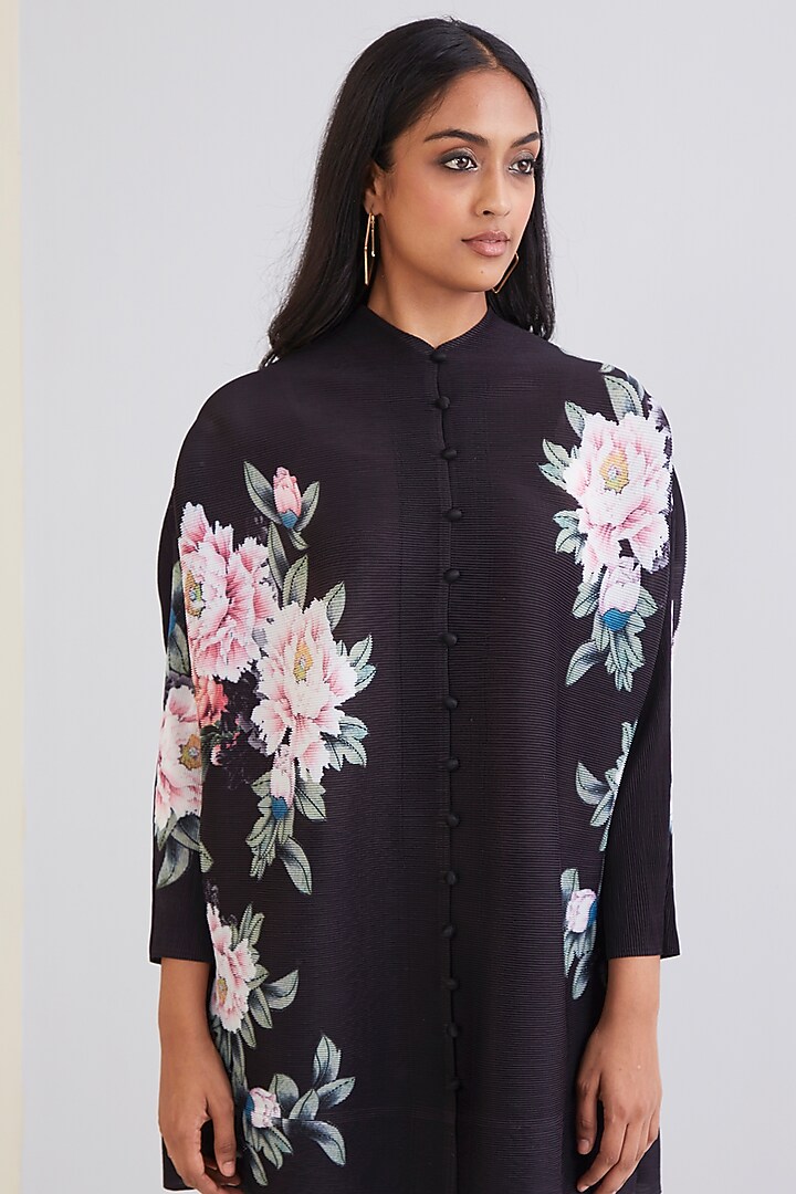 Black Polyester Top by Scarlet Sage at Pernia's Pop Up Shop