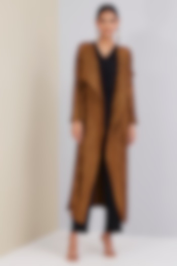Dark Gold Polyester Cape by Scarlet Sage