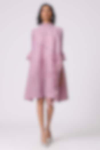 Lilac Polyester 3D Floral Applique Embellished Summer Dress by Scarlet Sage at Pernia's Pop Up Shop