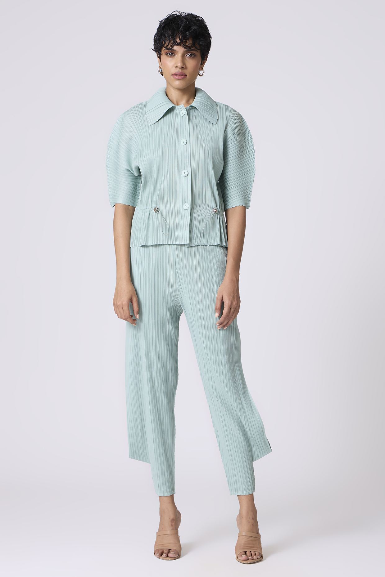 Sage Mint Polyester Co-Ord Set by Scarlet Sage at Pernia's Pop Up Shop