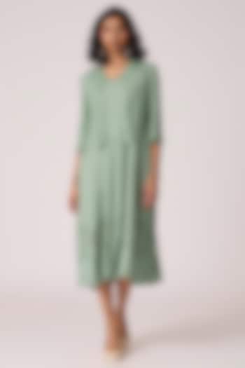 Mint Green Polyester A-Line Summer Dress by Scarlet Sage at Pernia's Pop Up Shop