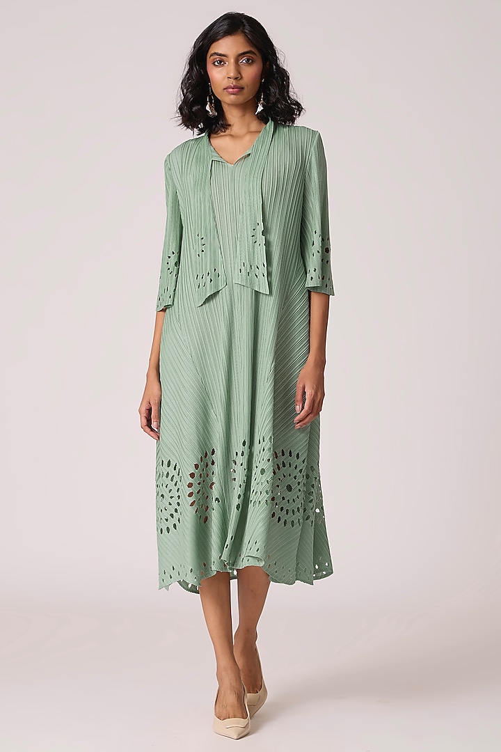 Mint Green Polyester A-Line Summer Dress by Scarlet Sage at Pernia's Pop Up Shop