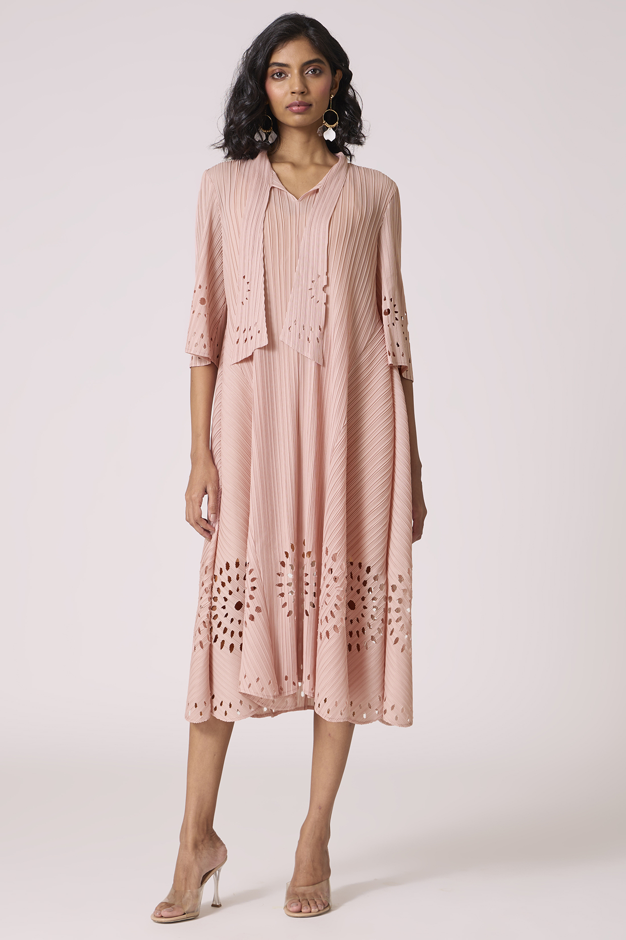 Pale Pink Polyester A-Line Summer Dress by Scarlet Sage at Pernia's Pop Up Shop