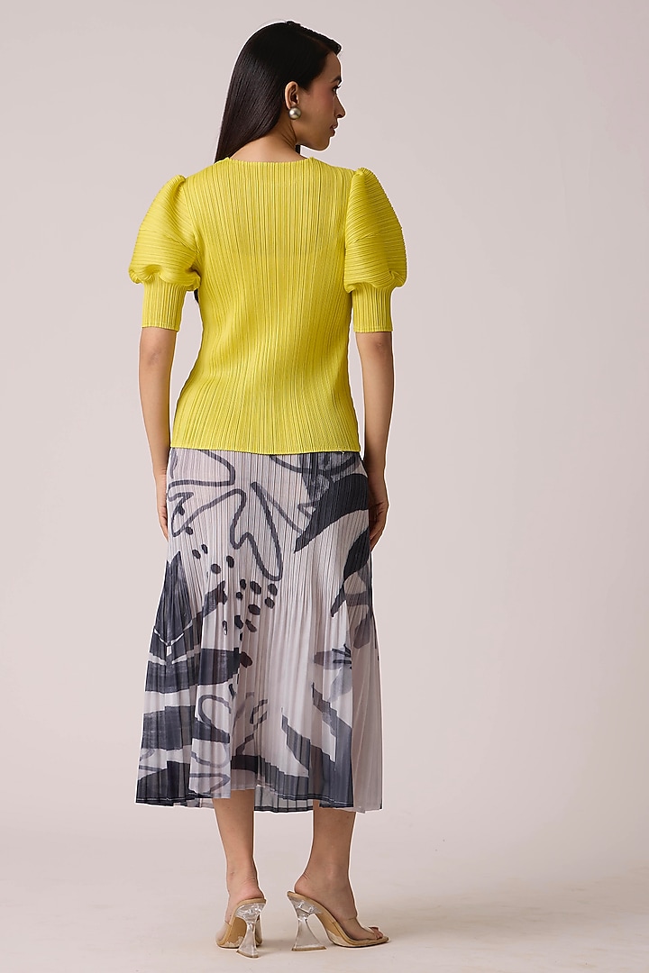 Lemon Yellow Polyester Top by Scarlet Sage at Pernia's Pop Up Shop