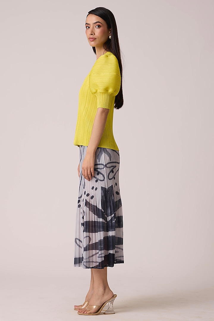 Lemon Yellow Polyester Top by Scarlet Sage at Pernia's Pop Up Shop