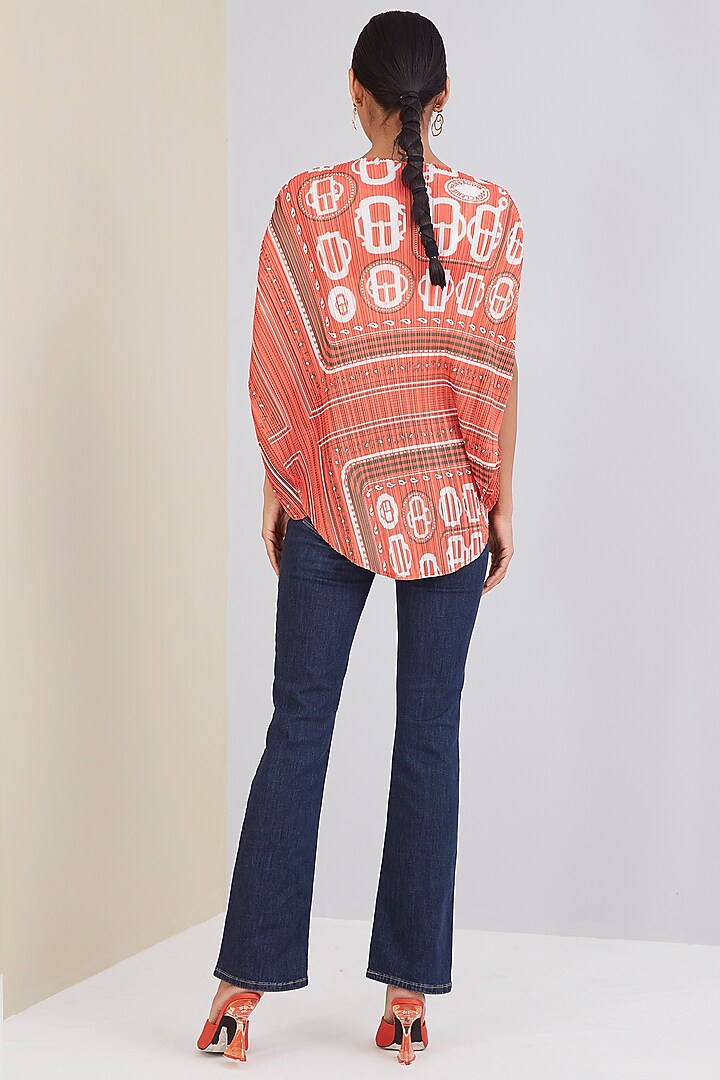Coral Orange Printed Top by Scarlet Sage at Pernia's Pop Up Shop