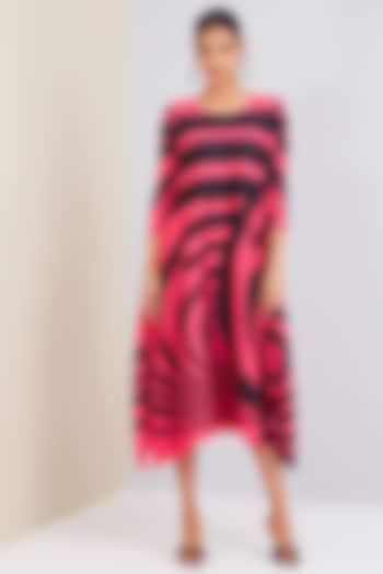 Hot Pink & Black Printed Summer Dress by Scarlet Sage at Pernia's Pop Up Shop