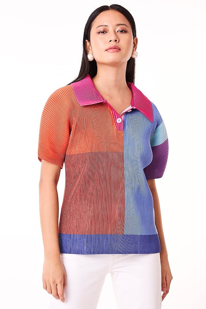 Multi-Colored Polyester T-Shirt by Scarlet Sage