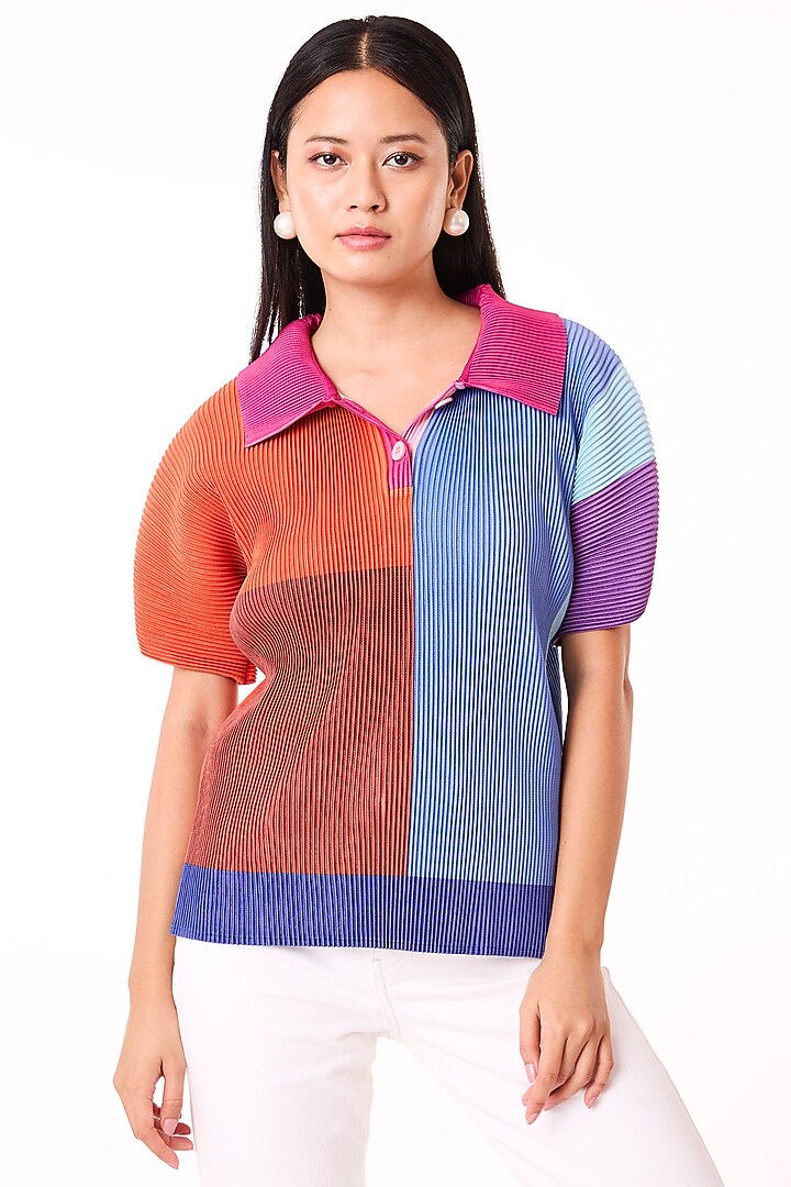 Multi-Colored Polyester T-Shirt by Scarlet Sage at Pernia's Pop Up Shop