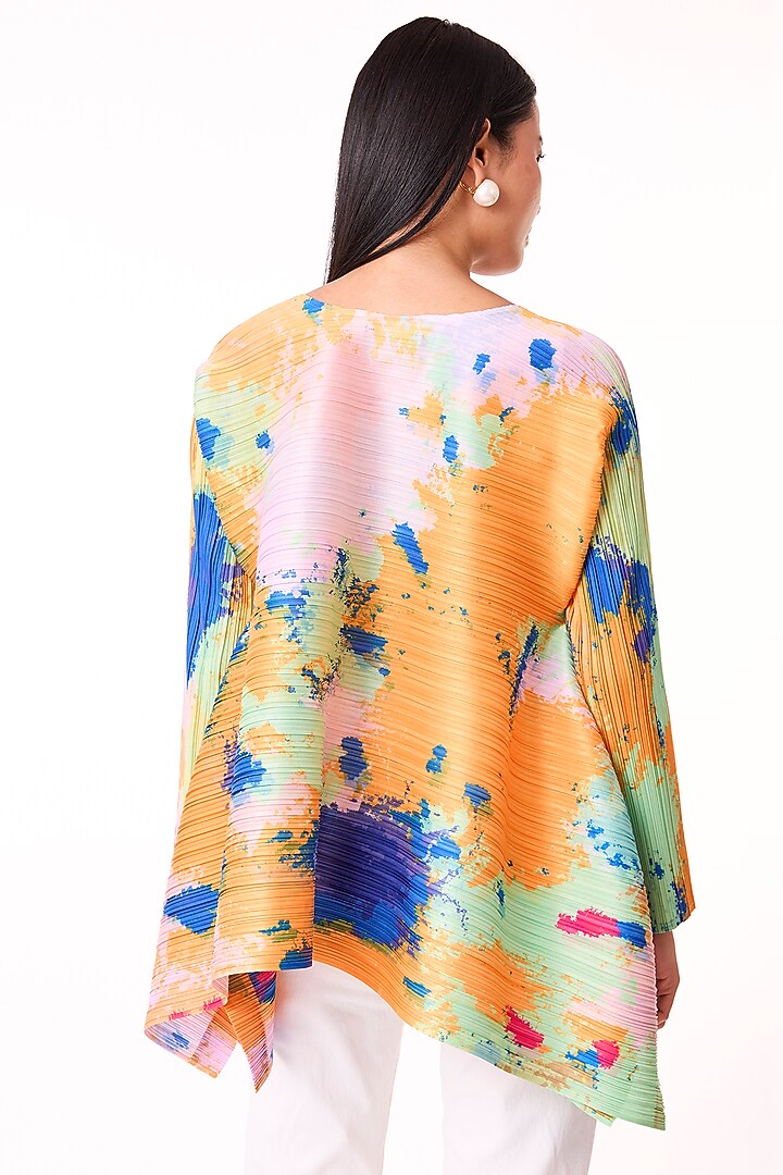 Orange Polyester Asymmetric Top by Scarlet Sage at Pernia's Pop Up Shop