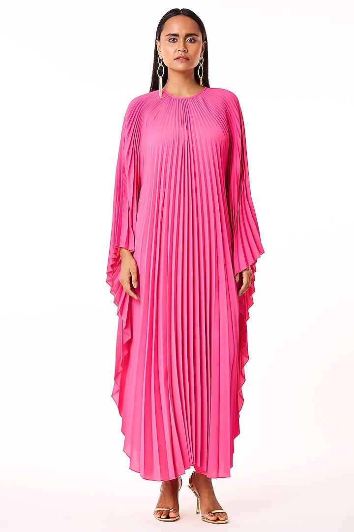 Fuchsia Pink Polyester Summer Dress by Scarlet Sage at Pernia's Pop Up Shop