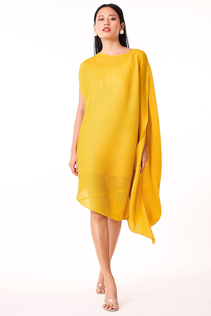Yellow Polyester Dress by Scarlet Sage
