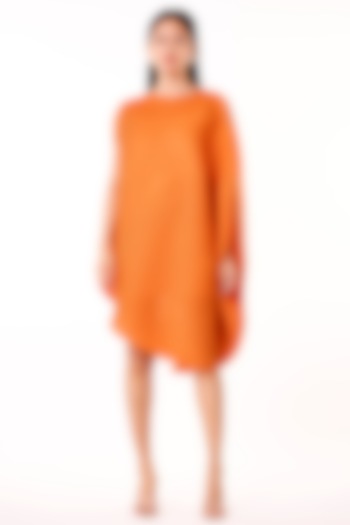Orange Polyester Summer Dress by Scarlet Sage at Pernia's Pop Up Shop