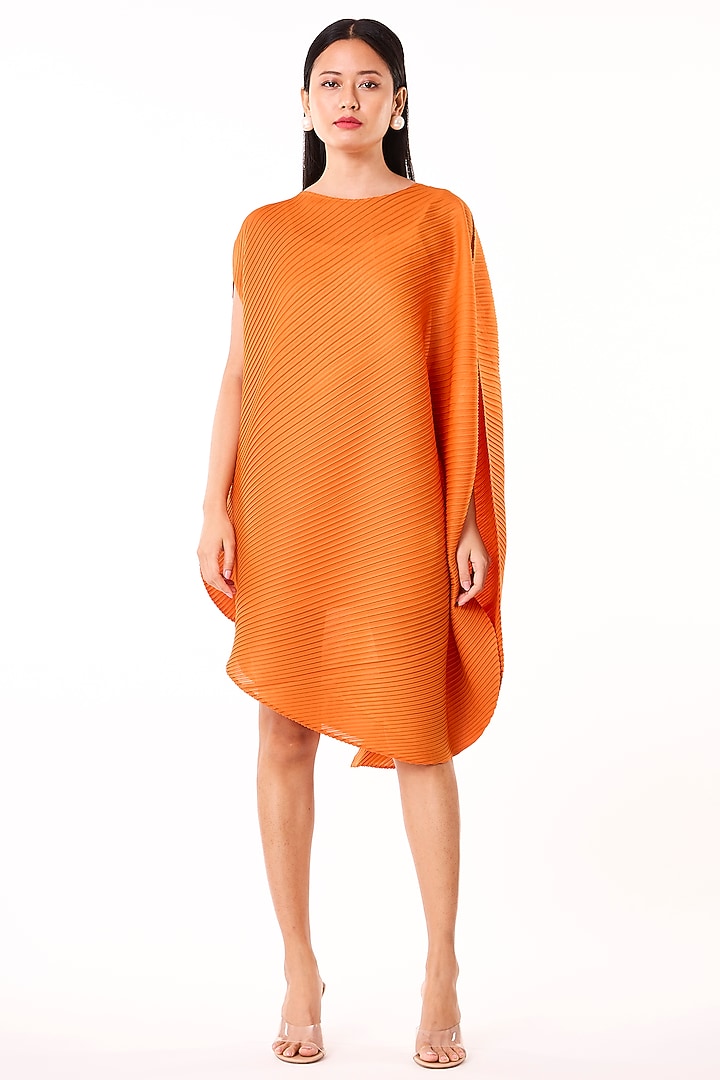 Orange Polyester Summer Dress by Scarlet Sage at Pernia's Pop Up Shop