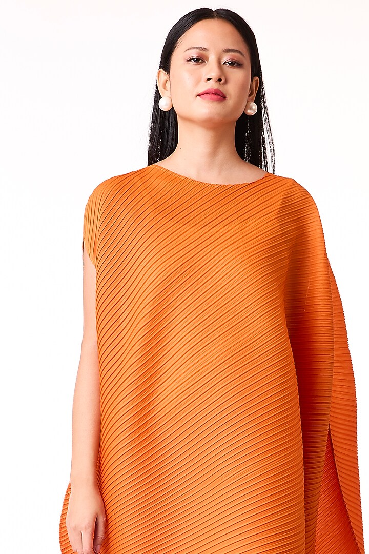 Orange Polyester Summer Dress by Scarlet Sage at Pernia's Pop Up Shop
