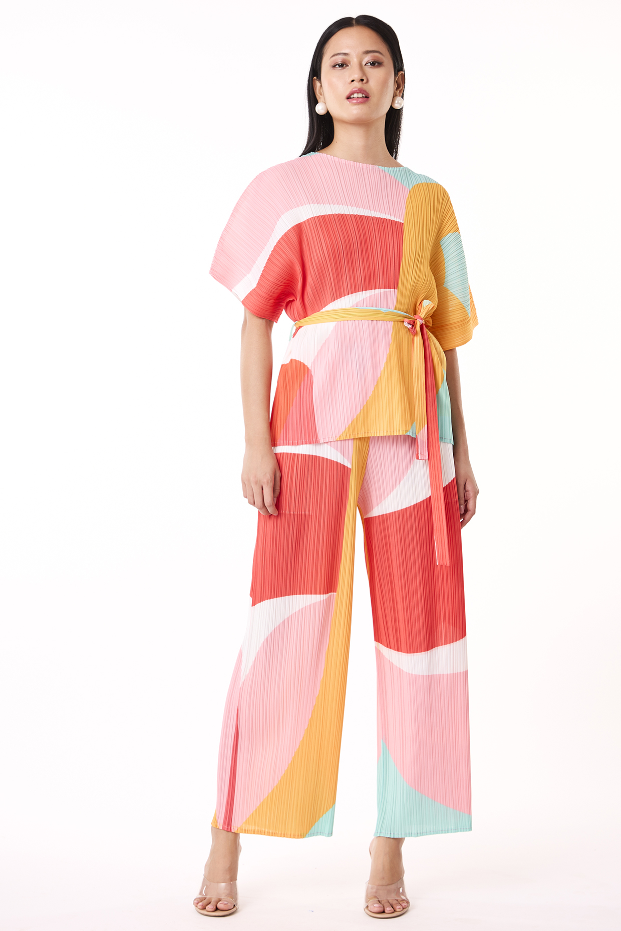 Multi-Colored Polyester Abstract Printed Co-Ord Set by Scarlet Sage at Pernia's Pop Up Shop
