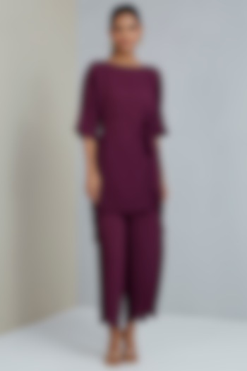 Grape Purple Polyester Co-Ord Set by Scarlet Sage at Pernia's Pop Up Shop