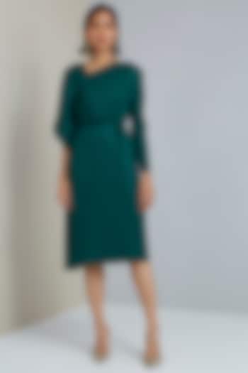 Deep Green Polyester Midi Summer Dress by Scarlet Sage at Pernia's Pop Up Shop