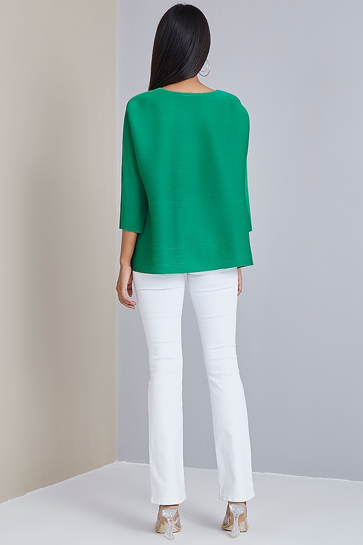 Bright Green Printed Top by Scarlet Sage at Pernia's Pop Up Shop