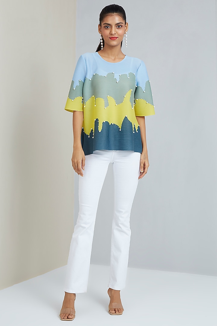 Tropical Island Color Blocked Top by Scarlet Sage at Pernia's Pop Up Shop