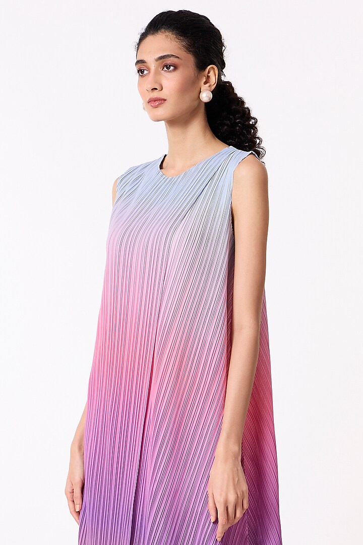 Purple Polyester Ombre Printed A-Line Summer Dress by Scarlet Sage at Pernia's Pop Up Shop
