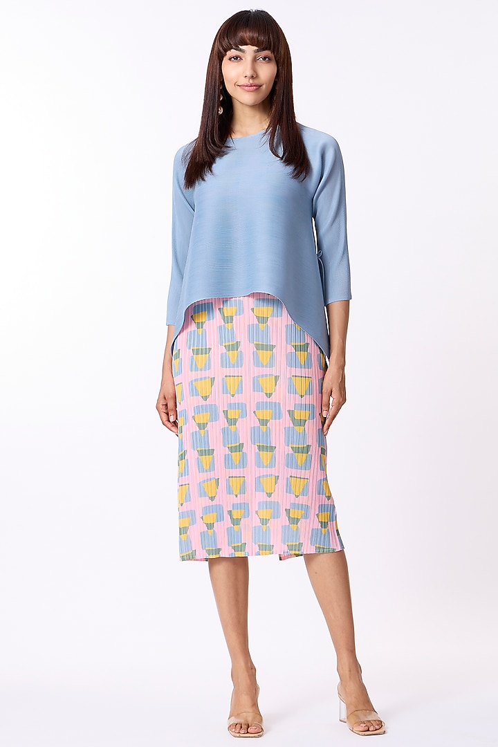 Pink Polyester Abstract Printed Summer Dress by Scarlet Sage at Pernia's Pop Up Shop