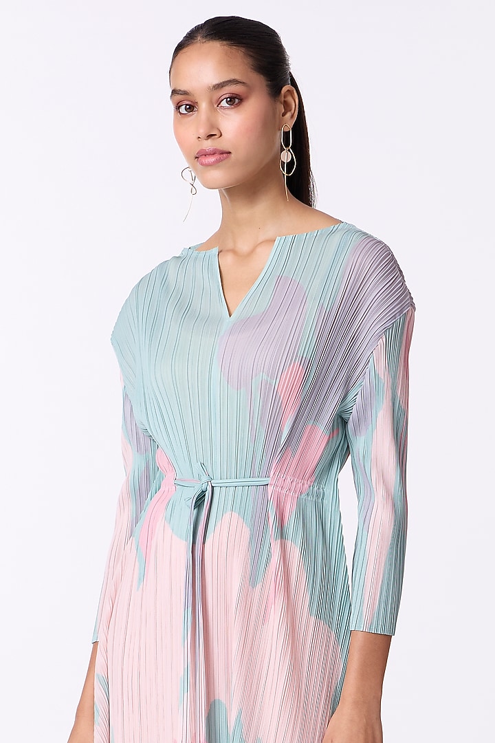 Mint Polyester Printed Summer Dress by Scarlet Sage at Pernia's Pop Up Shop