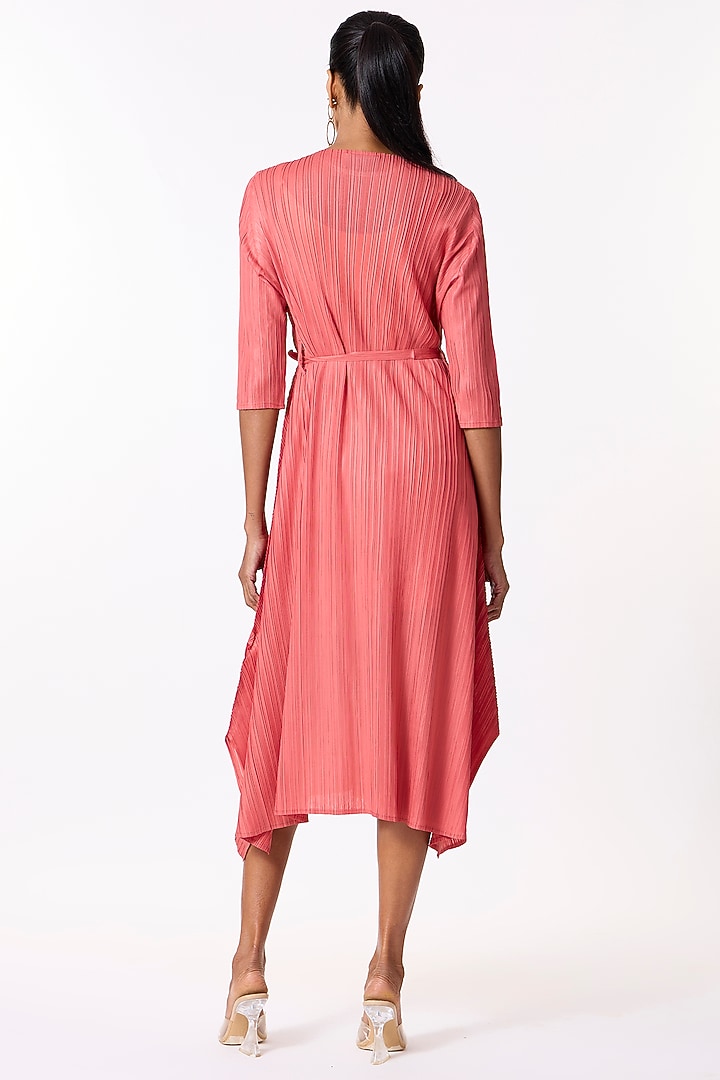 Orange-Red Polyester Printed A-Line Summer Dress by Scarlet Sage at Pernia's Pop Up Shop