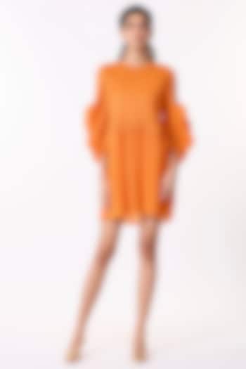 Orange Polyester Mini Dress by Scarlet Sage