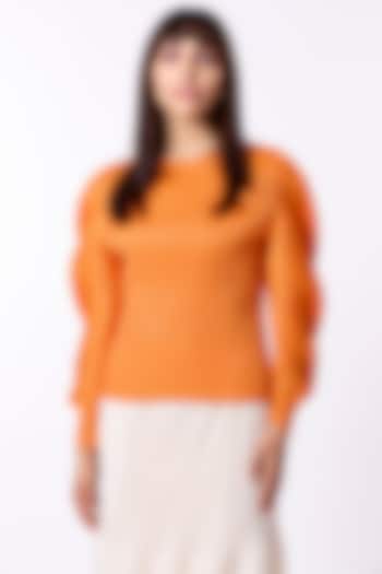 Orange Polyester Top by Scarlet Sage at Pernia's Pop Up Shop