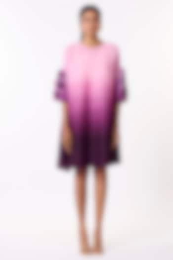 Purple Ombre Polyester Embellished A-Line Summer Dress by Scarlet Sage at Pernia's Pop Up Shop