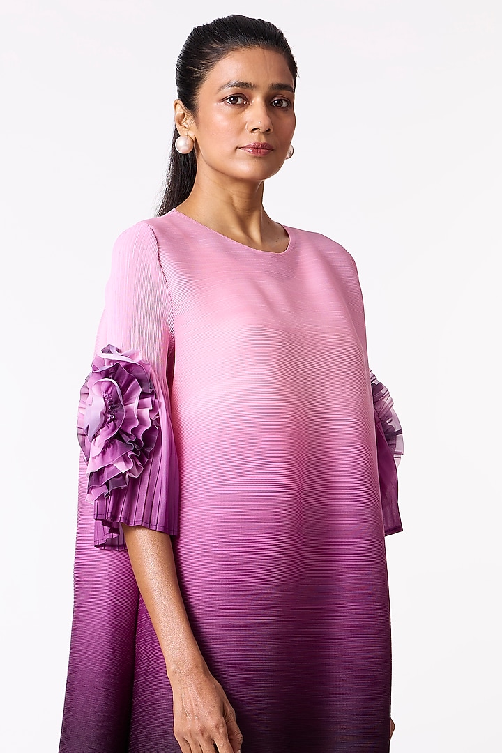 Purple Ombre Polyester Embellished A-Line Summer Dress by Scarlet Sage at Pernia's Pop Up Shop