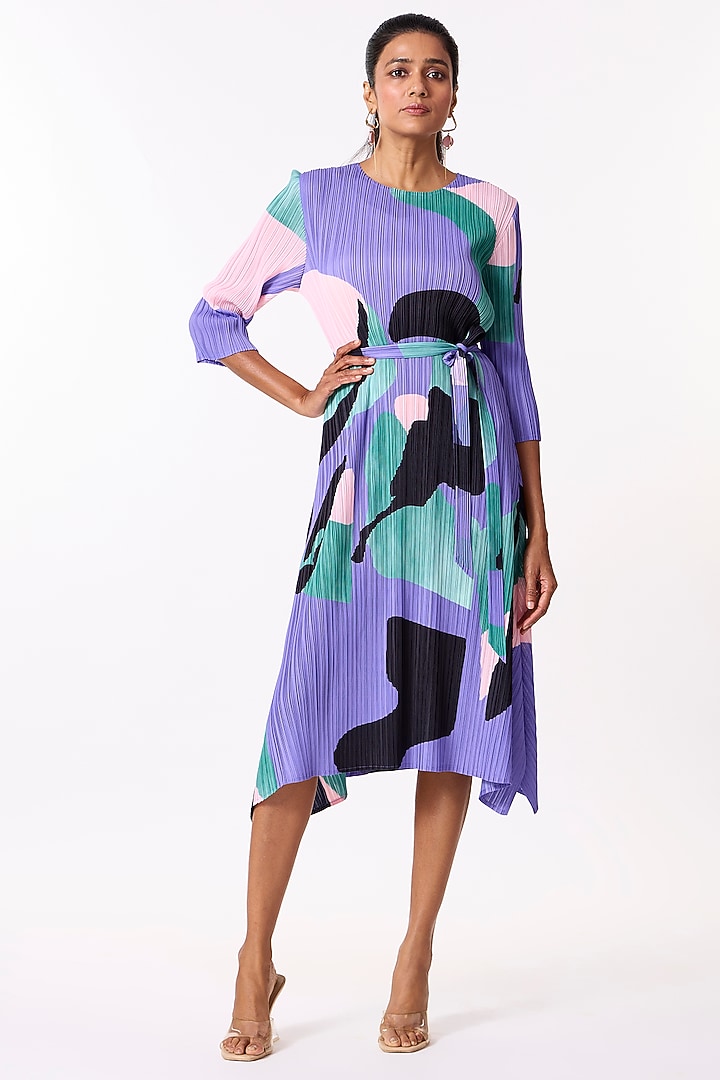 Violet Polyester Printed Summer Dress by Scarlet Sage at Pernia's Pop Up Shop