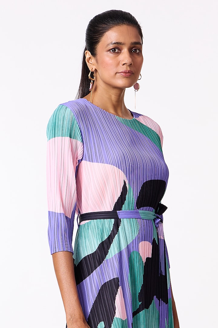 Violet Polyester Printed Summer Dress by Scarlet Sage at Pernia's Pop Up Shop