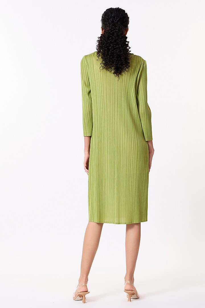 Peridot Green Polyester Overlay Dress by Scarlet Sage at Pernia's Pop Up Shop 2026 Peridot Green Polyester Overlay Dress by Scarlet Sage at Pernia's Pop Up Shop 2026