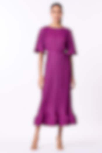 Magenta-Purple Polyester A-Line Summer Dress by Scarlet Sage at Pernia's Pop Up Shop