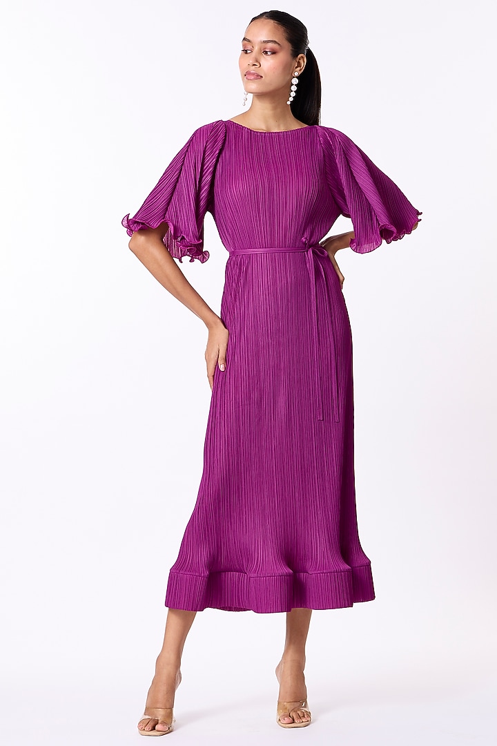 magenta a line dress Buy Miravan Women's Magenta Pure Cotton Long Puff Sleeve Gathered Tiered  Loose Fit A-Line Dress Online At low Price