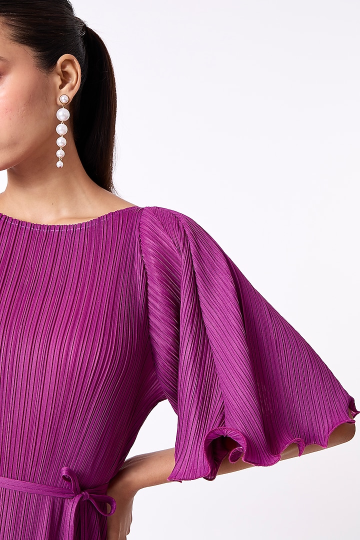 Magenta-Purple Polyester A-Line Summer Dress by Scarlet Sage at Pernia's Pop Up Shop
