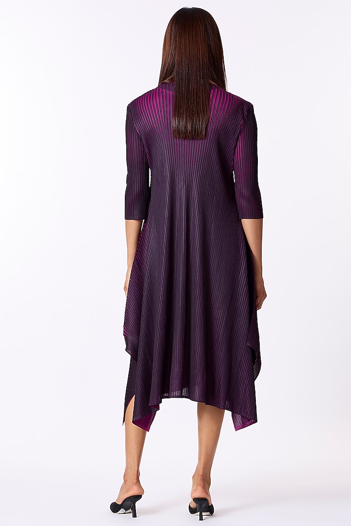 Magenta & Black Polyester A-Line Summer Dress by Scarlet Sage at Pernia's Pop Up Shop