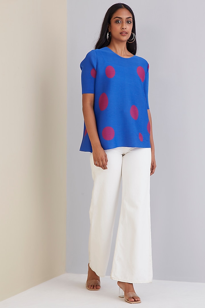 Royal Blue Printed Top by Scarlet Sage at Pernia's Pop Up Shop