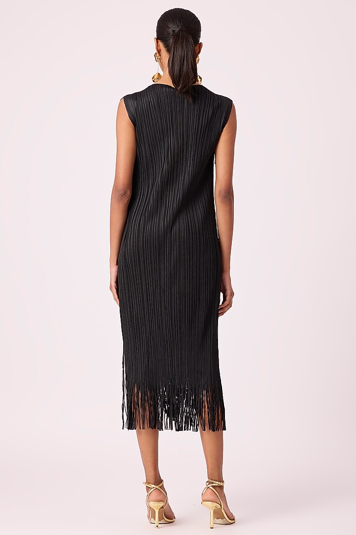Black Polyester Midi Summer Dress by Scarlet Sage at Pernia's Pop Up Shop