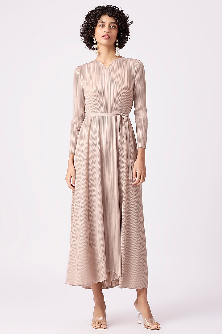 blue dress for baby girl Long Sleeve Sheer Lace Beige A Line Wedding Dress