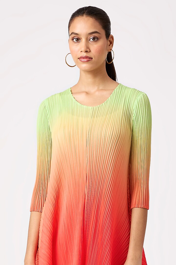 Multi-Colored Polyester Ombre Asymmetric Cowl Summer Dress by Scarlet Sage at Pernia's Pop Up Shop