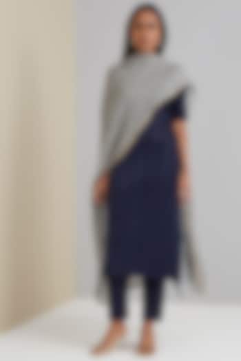 Navy A-Line Kurta Set by Scarlet Sage at Pernia's Pop Up Shop