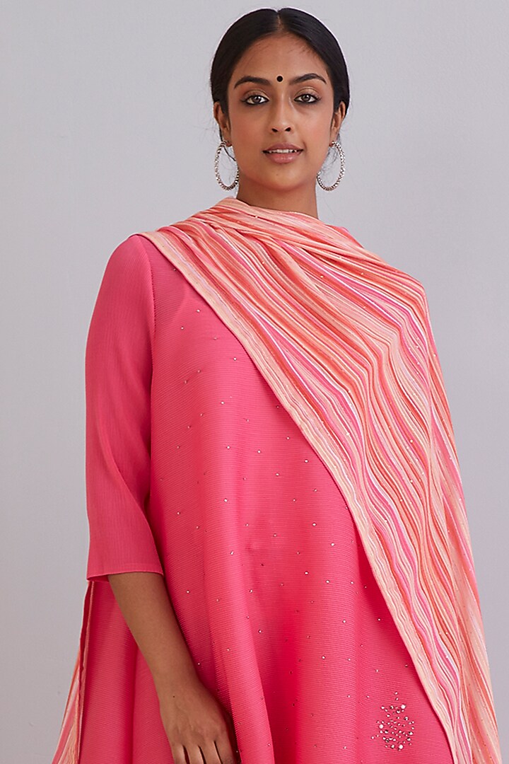 Hot Pink Fit & Flare Kurta Set by Scarlet Sage at Pernia's Pop Up Shop
