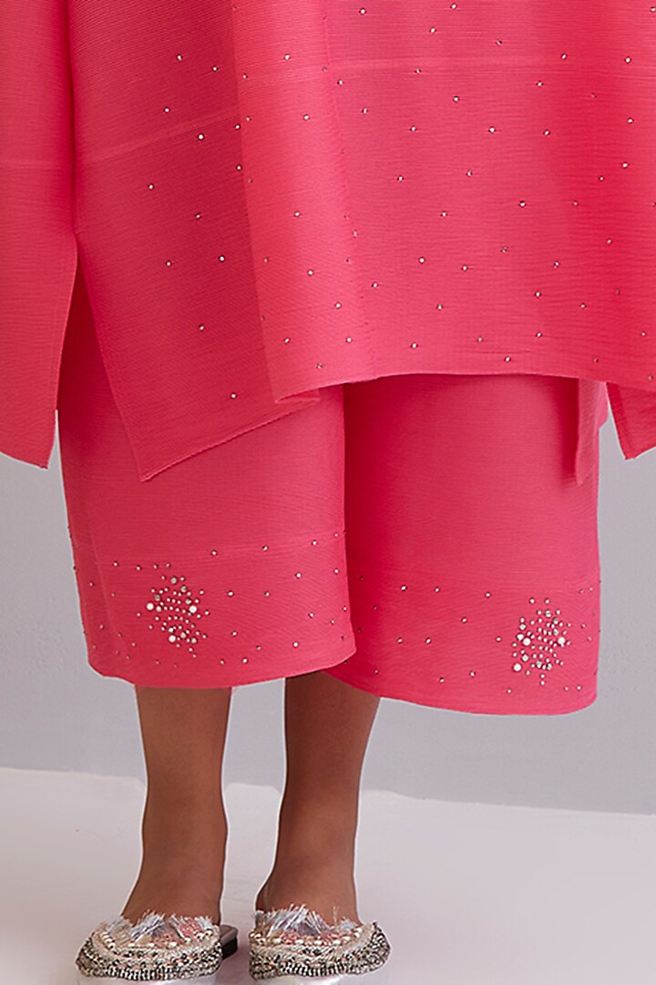 Hot Pink Fit & Flare Kurta Set by Scarlet Sage at Pernia's Pop Up Shop
