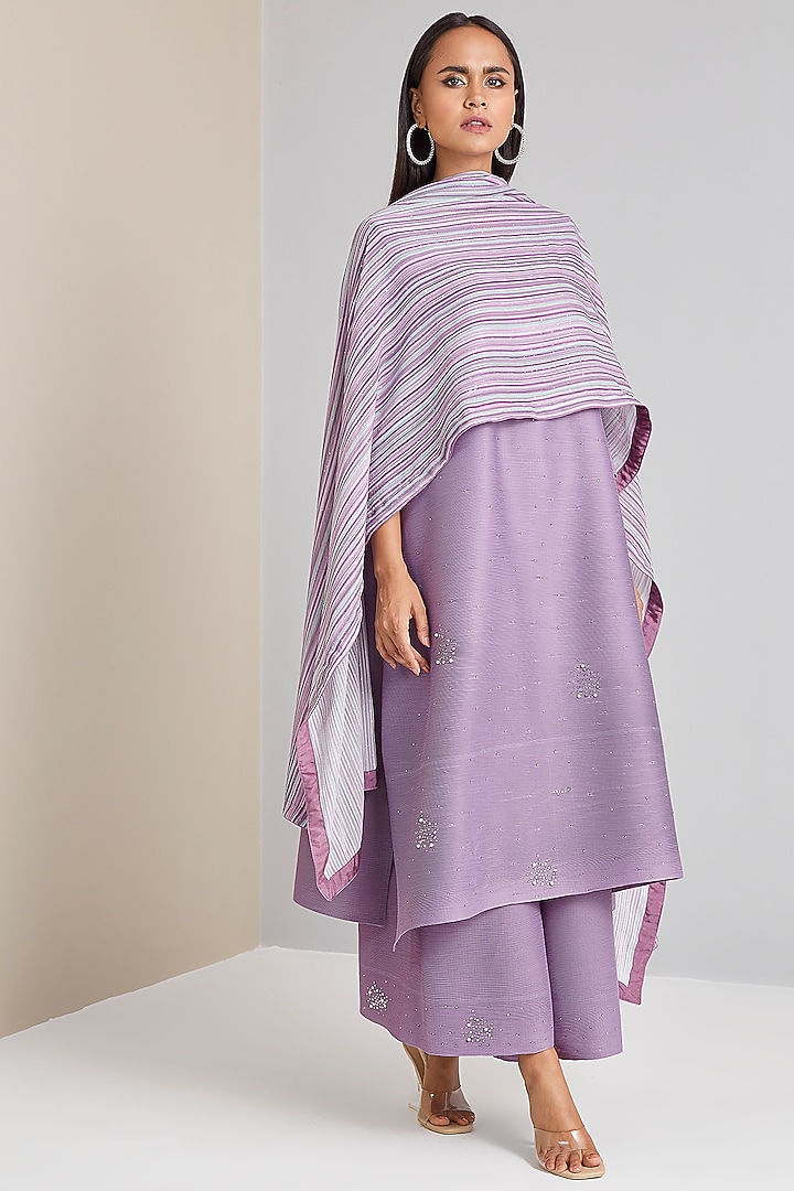 Lilac Fit & Flare Kurta Set by Scarlet Sage at Pernia's Pop Up Shop