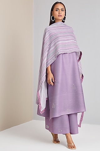 Lilac Fit & Flare Kurta Set by Scarlet Sage